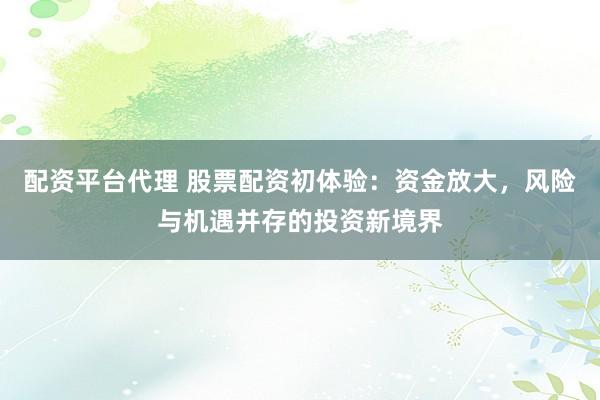 配资平台代理 股票配资初体验：资金放大，风险与机遇并存的投资新境界