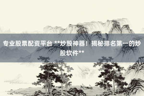 专业股票配资平台 **炒股神器！揭秘排名第一的炒股软件**