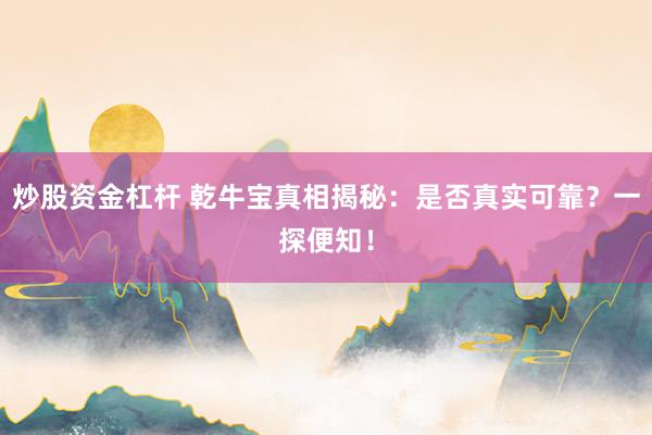 炒股资金杠杆 乾牛宝真相揭秘：是否真实可靠？一探便知！
