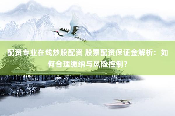 配资专业在线炒股配资 股票配资保证金解析：如何合理缴纳与风险控制？