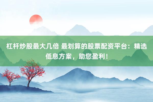 杠杆炒股最大几倍 最划算的股票配资平台：精选低息方案，助您盈利！