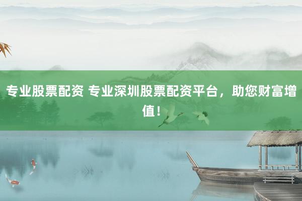专业股票配资 专业深圳股票配资平台，助您财富增值！