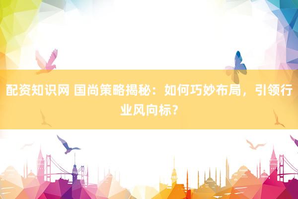 配资知识网 国尚策略揭秘：如何巧妙布局，引领行业风向标？