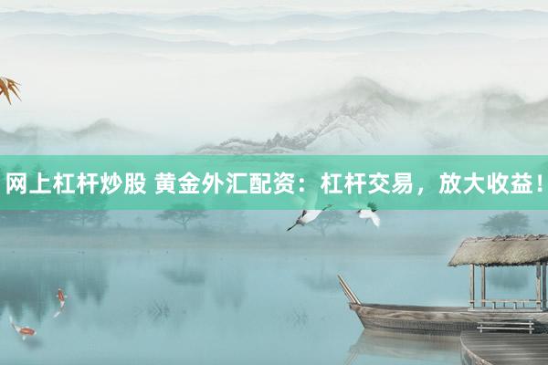 网上杠杆炒股 黄金外汇配资：杠杆交易，放大收益！