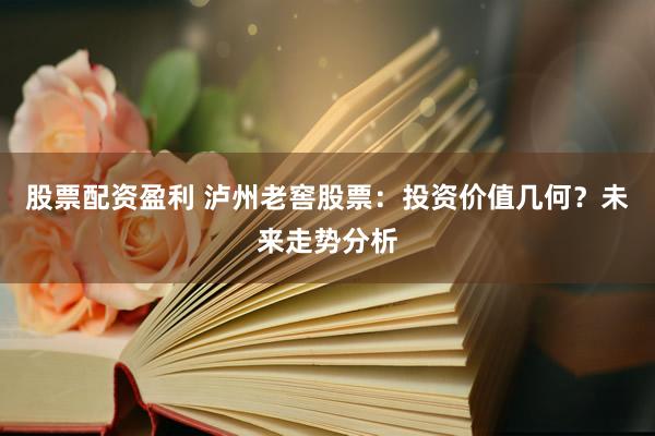 股票配资盈利 泸州老窖股票：投资价值几何？未来走势分析