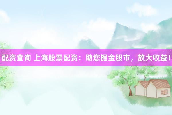 配资查询 上海股票配资：助您掘金股市，放大收益！