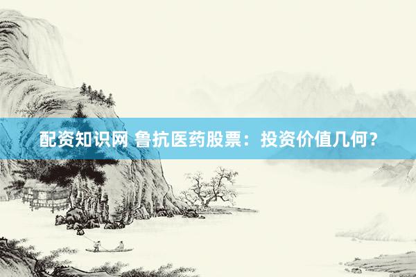 配资知识网 鲁抗医药股票：投资价值几何？