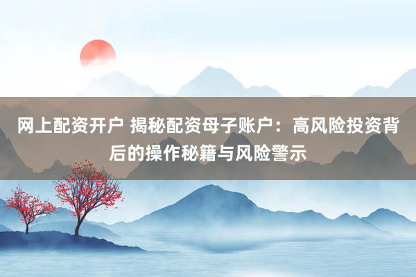 网上配资开户 揭秘配资母子账户:高风险投资背后的操作秘籍与风险警示