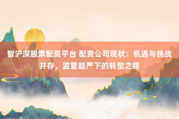 智沪深股票配资平台 配资公司现状：机遇与挑战并存，监管趋严下的转型之路